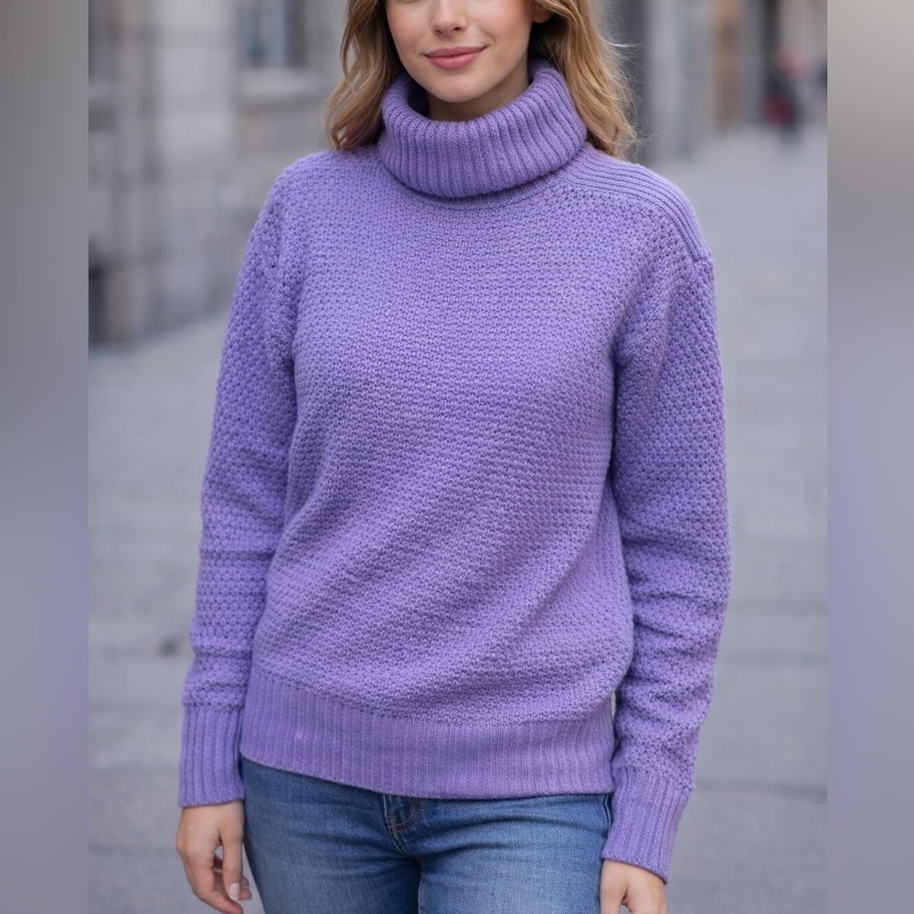 Love By Chesley Purple Turtleneck Sweater
